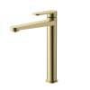 Смеситель для раковины AQUAme Novara AQM6914BG высокий, брашированное золото