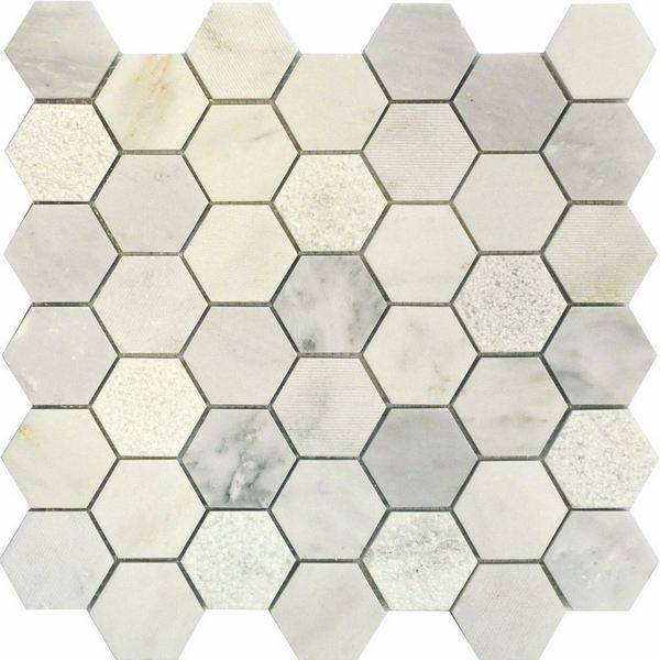 Мозаика Q-stones Камень QS-Hex003-3f-48P/10 30.5x30.5