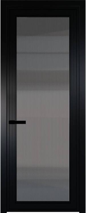 Межкомнатная дверь Profil Doors 1 AGP цвет профиля Черный, стекло безопасное 6 мм мору тонированное 800x2000