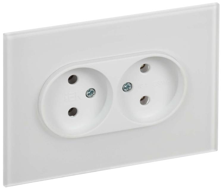 Розетка 2-местная IEK Skandy SK-R20-10-K01 арктический белый