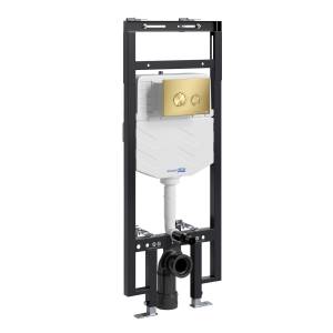 Система инсталляции для унитазов Wasserkraft Dinkel 58TLT.010.ME.MG01 клавиша золото матовое