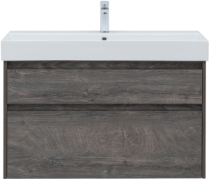 Тумба с раковиной Aquanet Nova Lite 100 дуб рошелье, 2 ящика