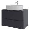 Тумба с раковиной Orange Line Li-80TugMDF+B08-600W графит матовый, 80.5 см