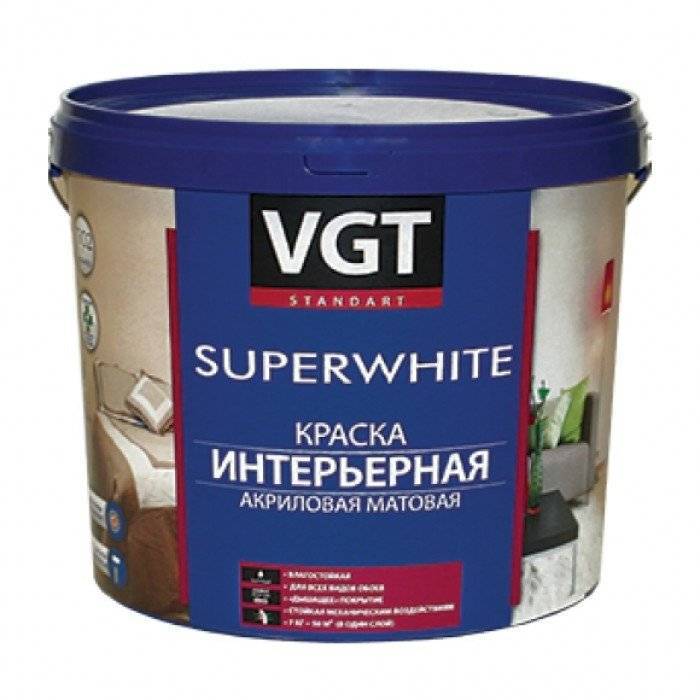VGT SUPERWHITE ВД-АК-2180 КРАСКА ИНТЕРЬЕРНАЯ для стен и потолков, влагостойкая, матовая (15кг)