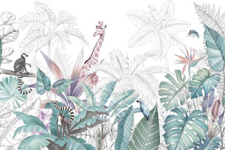 3D Фотообои Artegrafico «Саванна на рассвете» FN-004 акварель