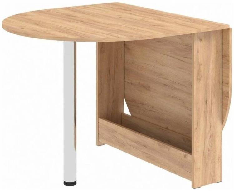 Стол-книжка Атлант дуб крафт золотой, хром ножка, овальный 77(143)x80x74