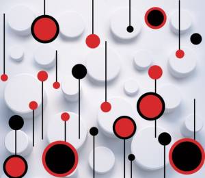 3D Фотообои Artegrafico «Композиция с красными кругами» GM-098 песок