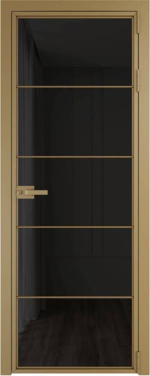 Межкомнатная дверь Profil Doors 5 AX цвет профиля Золото, стекло безопасное 6 мм черное тонированное 700x2000