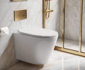 Унитаз подвесной Cerutti Spa Faro CT10833 безободковый, сиденье микролифт, белый