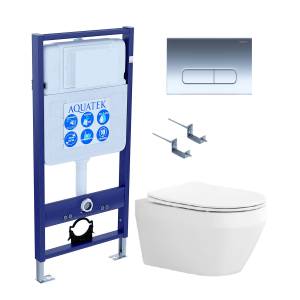 Комплект Aquatek Лея SET AQUATEK ЛЕЯ cm-017 4в1 кнопка черный матовый