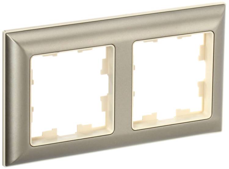 Рамка 2-постовая IEK Brite BR-M22-12-3-K10 бежевый/шампань