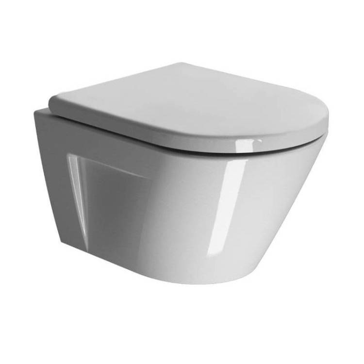 Унитаз подвесной GSI Norm 861611 безободковый, с крышкой-сиденьем микролифт