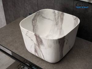 Раковина Gid Creativo Mnc9301 54480 матовая, под камень, 36x36x25.5