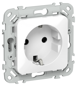 Розетка 1-местная с заземлением IEK Flite FI-R11-16-K01 белый