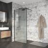 Душевая перегородка Niagara Nova NG-781-12BLACK профиль черный матовый, стекло колотый лед, 120x200 фото 4