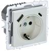 Розетка 1-местная с заземлением, шторками и USB Type A+С IEK Brite BR-R14-16-U22-018-K36 жемчуг
