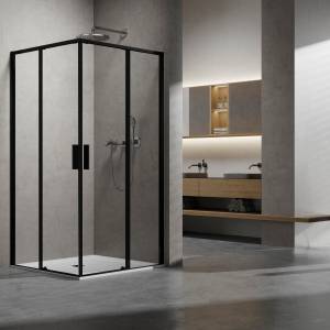 Душевой уголок Vincea Slim VSS-6SL9010CLB профиль черный, стекло прозрачное, 100x90x200