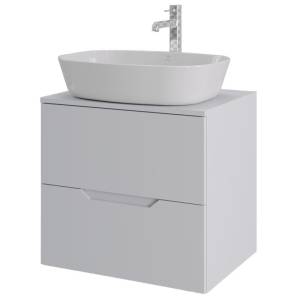 Тумба с раковиной Orange Line Li-60TuwMDF+B08-500W белая матовая, 60 см