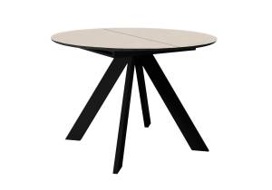 Стол Дик DikLine SKC100 00-00075479 krater perla, подстолье черное, опоры черные 100(140)x100x76