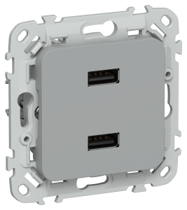 Розетка USB type A+A IEK Flite FI-U21-D31-K03 серый