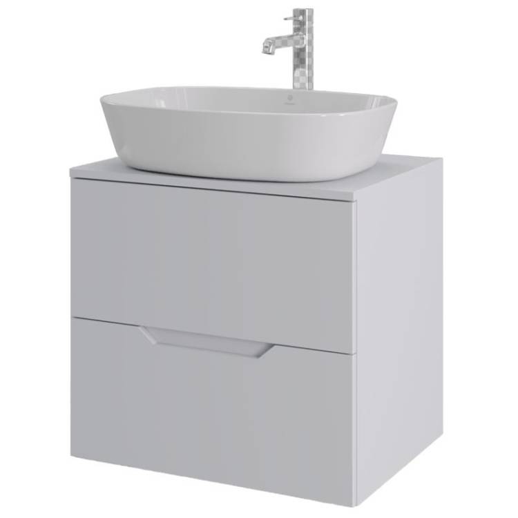 Тумба с раковиной Orange Line Li-60TuwMDF+B08-500W белая матовая, 60 см