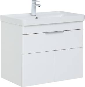 Тумба с раковиной Aquanet Ирис new 00310149 710 белый глянец, 1 ящик, 2 дверцы