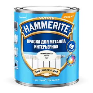 HAMMERITE краска для металла интерьерная база под колеровку, база BW белая (0,5л)