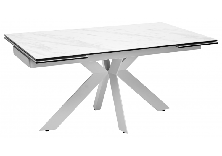 Стол Woodville Belluno 368763 marbles KL-99 белый мрамор матовый/итальянская керамика/белый 160(240)x90x76