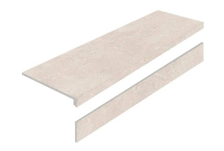 Ступень Exagres Porcelain Step L Limestone Crema AS с подступенником 32x120