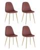 Набор из 4 стульев Stool Group Валенсия SN OS-001L HLR-44 gl X4 пыльно-розовый, золотые ножки