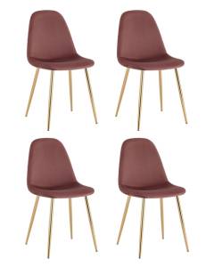 Набор из 4 стульев Stool Group Валенсия SN OS-001L HLR-44 gl X4 пыльно-розовый, золотые ножки