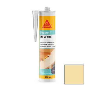 Герметик Sika Sikacryl-121 Wood паропроницаемый акриловый для деревянных конструкций 771895 Бежевый Картридж 300 мл