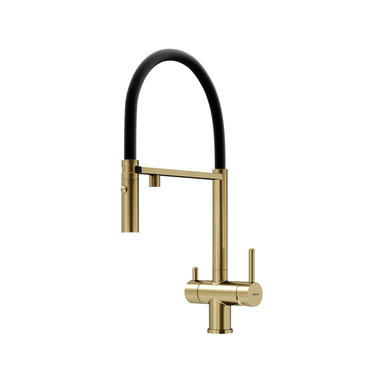 Смеситель для кухни Sancos Imola SC4010BGbh с возможностью подключения фильтра для воды, брашированное золото