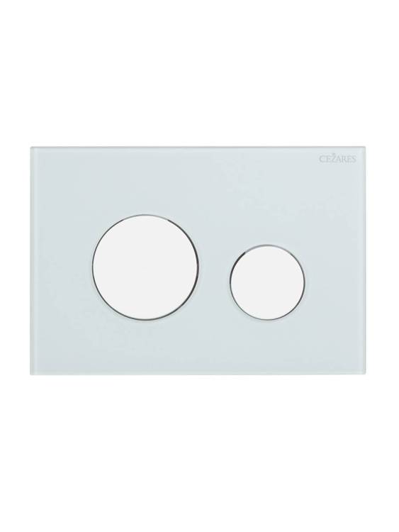 Кнопка смыва Cezares Lux LUX-GB-BIO-C белое стекло, белый матовый