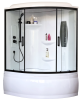 Душевая кабина Royal Bath RB 150ALP-T-BL левая, профиль черный, стекло прозрачное, 150x100x225
