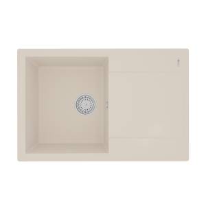 Кухонная мойка Lemark IMANDRA 760 9910030 врезная прямоугольная с крылом из кварцгранита шампань