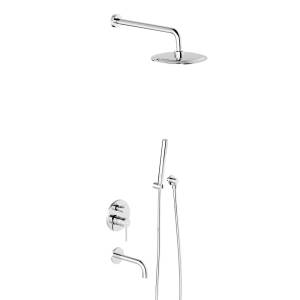 Душевой комплект Damixa Scandinavian Pure 936510000 встраиваемый, со смесителем и изливом, хром