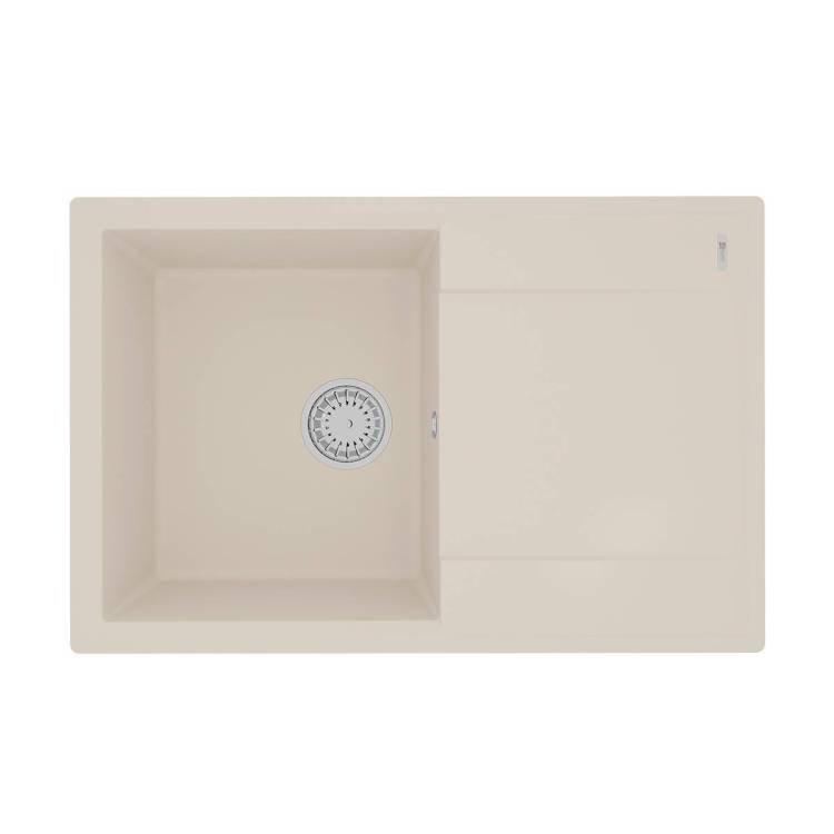 Кухонная мойка Lemark IMANDRA 760 9910030 врезная прямоугольная с крылом из кварцгранита шампань
