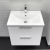 Тумба с раковиной Comforty Лима-60П2 00-00019210 подвесная, белый матовый фото 4