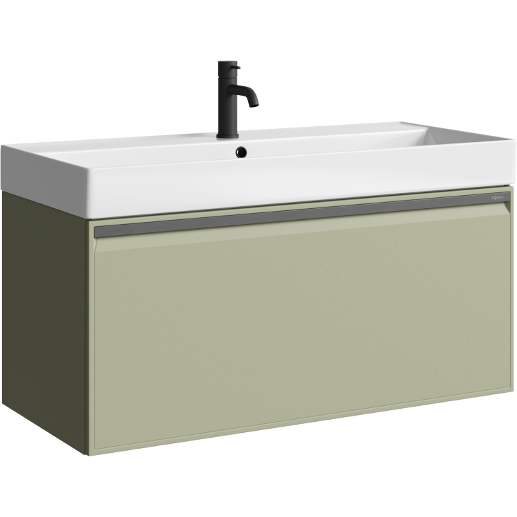 Тумба с раковиной Aqwella Pure PUR0110SH шалфей зеленый, 100x45