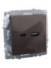 Розетка USB type A+C IEK Brite BR-U22-018-K45 темная бронза фото 3