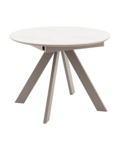 Стол Stool Group Миндель SO 229-85211 столешница керамика белый глянец, основание металл латте 100(140)x100x77