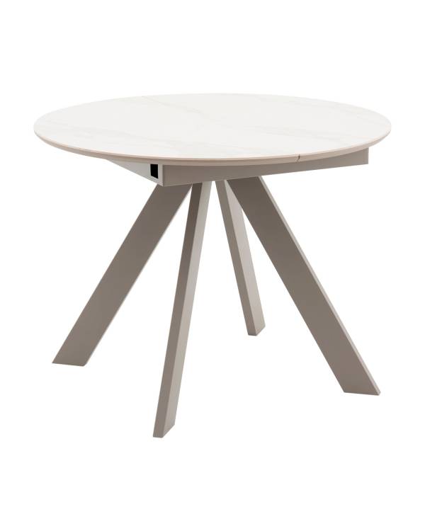 Стол Stool Group Миндель SO 229-85211 столешница керамика белый глянец, основание металл латте 100(140)x100x77