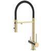 Смеситель для кухни DQ Kitchen DA1462507Gold с подключением к фильтру, гибкий излив, золото матовое