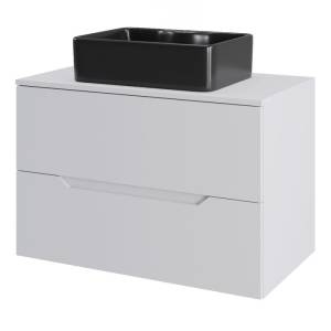 Тумба с раковиной Orange Line Li-70TuwMDF+B01-475MB белый матовый, 70 см