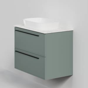 Тумба с раковиной La Fenice Elba Twin Grigio NFNC-01-ELB-G-80-2-3-M-GG серо-зеленая матовая, 80 см