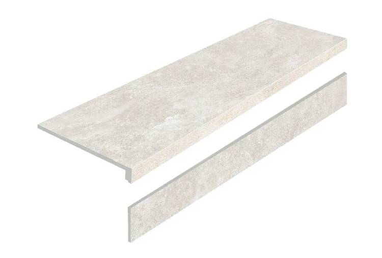 Ступень Exagres Porcelain Step L Mystical Charm Bianco Matt с подступенником 32x120