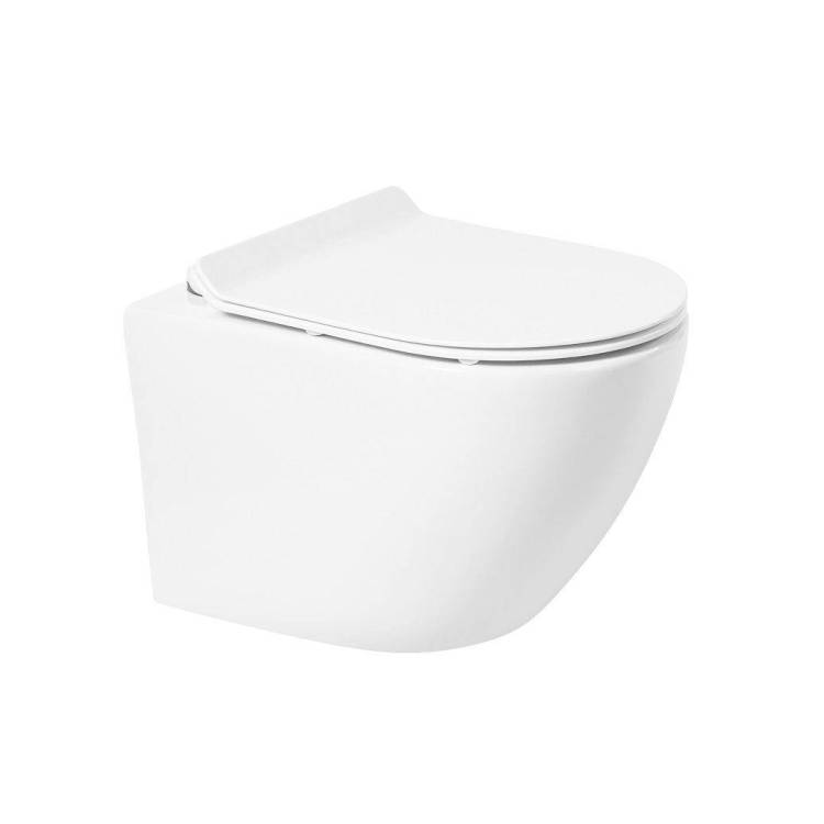 Унитаз подвесной Art&Max Ovale AM011CHR/SC с сиденьем, белый