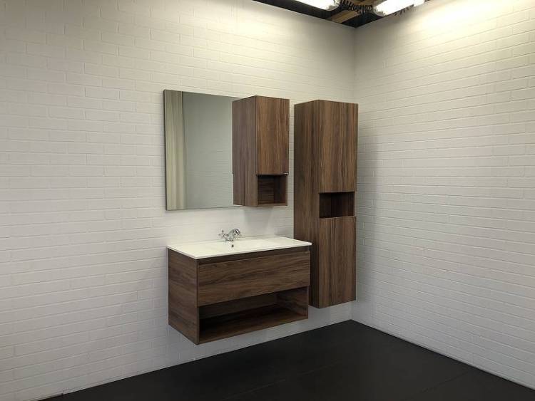 Мебель для ванной Comforty Бордо-90 дуб темно-коричневый