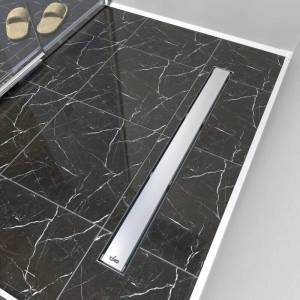 Душевой лоток Timo Drain Protect DP20700-PG20700, 70 см, с двусторонней панелью PG20 под плитку, сатин